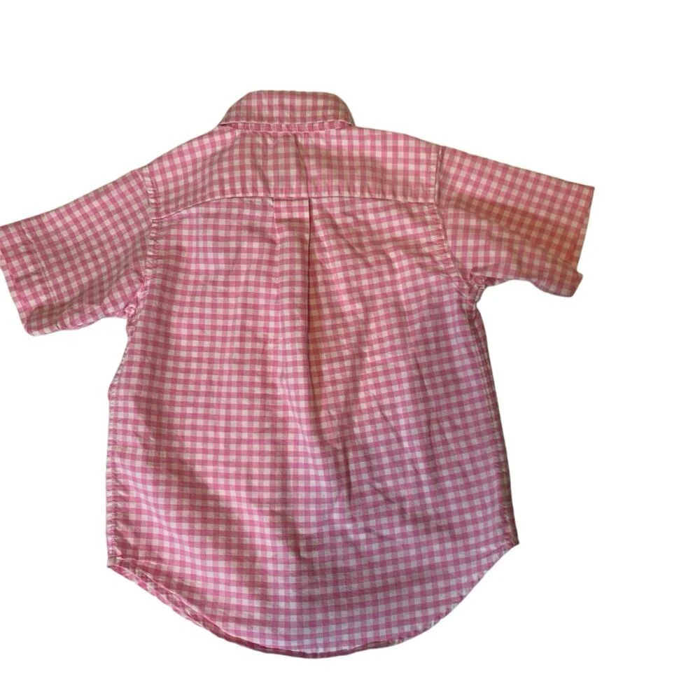 Ralph Lauren Pink Gingham Short Sleeve Kids Sz 3T